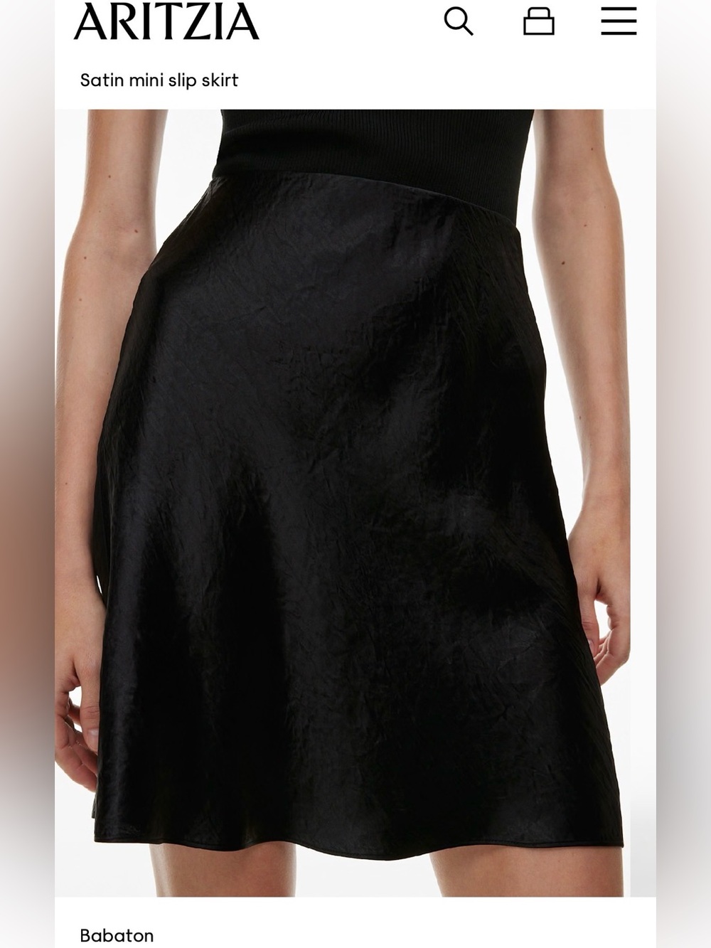 Babaton Navy Blue Satin Mini Skirt